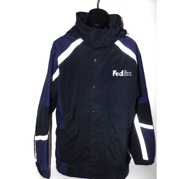 FedEx Stan Herman VF Imagewear Reflective Rain Coat Hooded Size MED - REG - Picture 7 of 16
